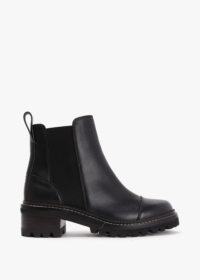SEE BY CHLOE Mallory Black Leather Chelsea Boots Colour: Black Leather