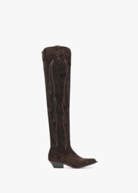 SONORA Hermosa Brown Suede Western Over The Knee Boots Size: 38, Colou