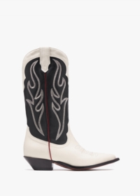 SONORA Santa Fe Black & White Leather Western Calf Boots Size: 41, Col