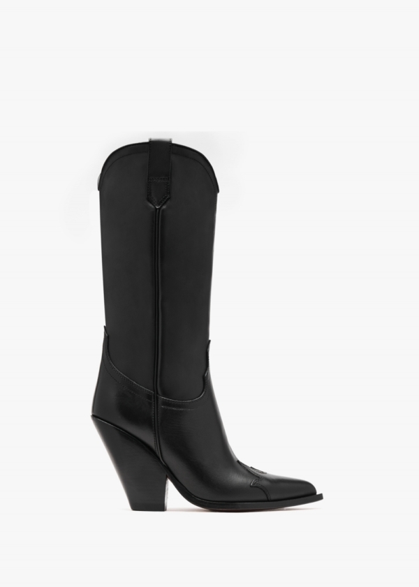 SONORA Santa Fe Furgo Black Leather Western Calf Boots Colour: Black L