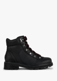 SOREL Lennox Black Leather Hiker STKD Waterproof Boots Size: 5, Colour