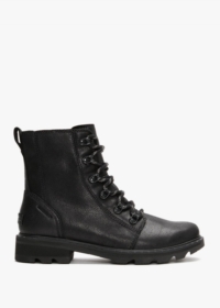 SOREL Lennox Lace Black Leather Ankle Boots Colour: Black Leather, Siz