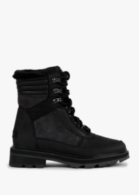 SOREL Lennox Lace Cosy STKD Jet Black Waterproof Boots Size: 4, Colour