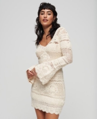 Superdry Crochet Flared Sleeve Mini Dress