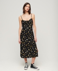 Superdry Printed Button-Up Cami Midi Dress
