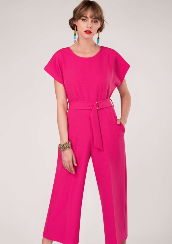 Closet London Pink Kimono Cropped Leg Jumpsuit