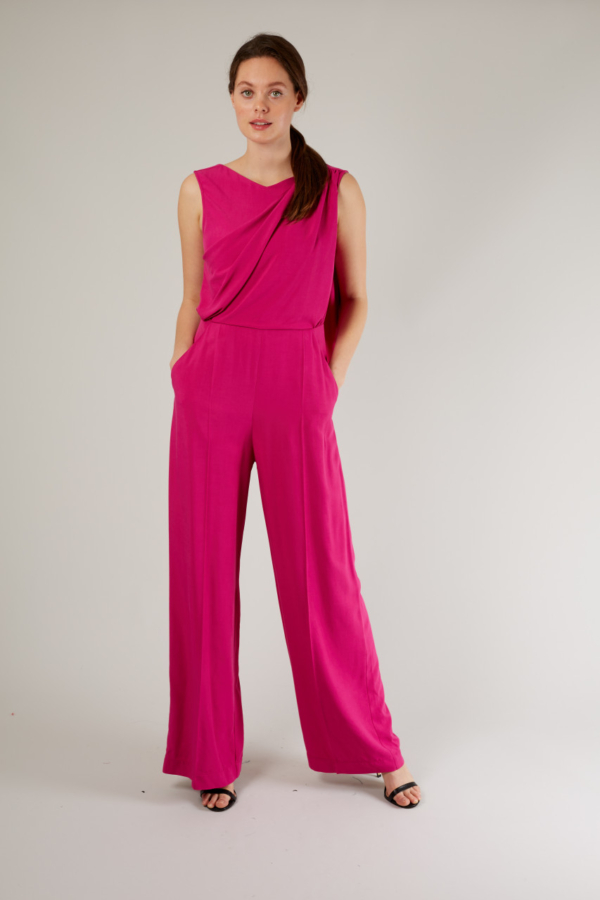 Closet London Draped Wrap Jumpsuit With Scarf Detail