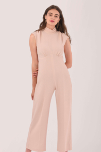 Closet London Pink High Neck Wide Leg Jumpsuit