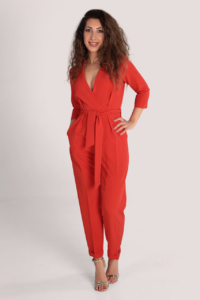 Closet London Orange Cross Over Jumpsuit