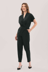 Closet London Black Wrap Front Kimono Jumpsuit