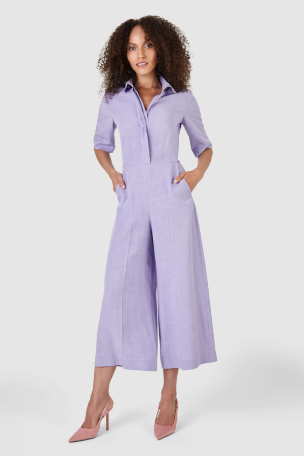 Closet London Purple Shirt Jumpsuit