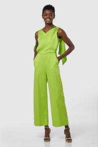 Closet London Lime Green Draped Bodice Jumpsuit