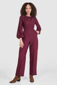 Closet London Maroon Stripe Jumpsuit