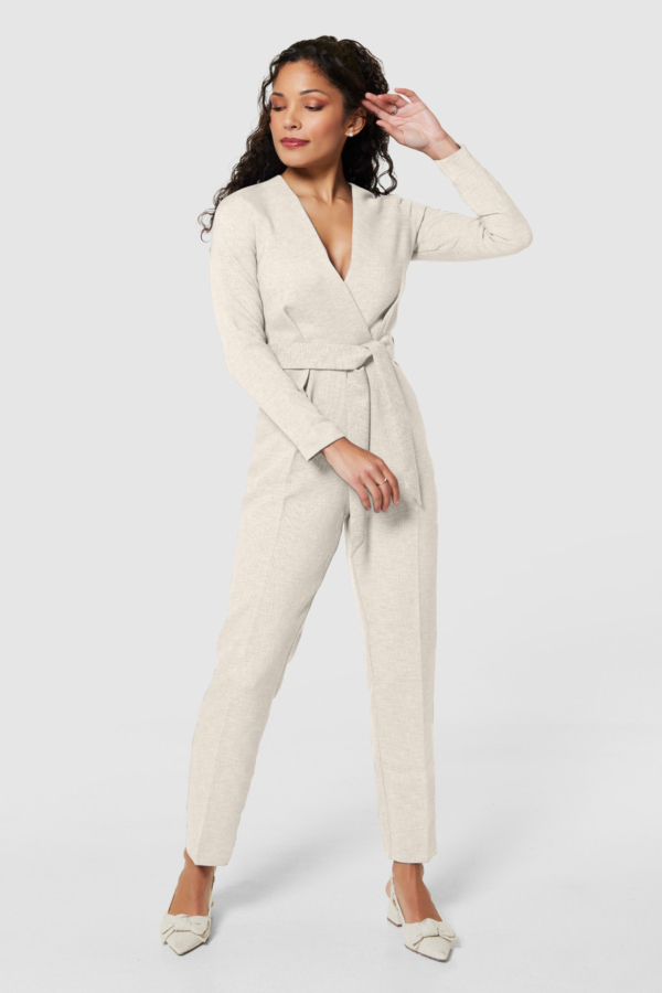 Closet London Petite Ivory White Cross over Jumpsuit