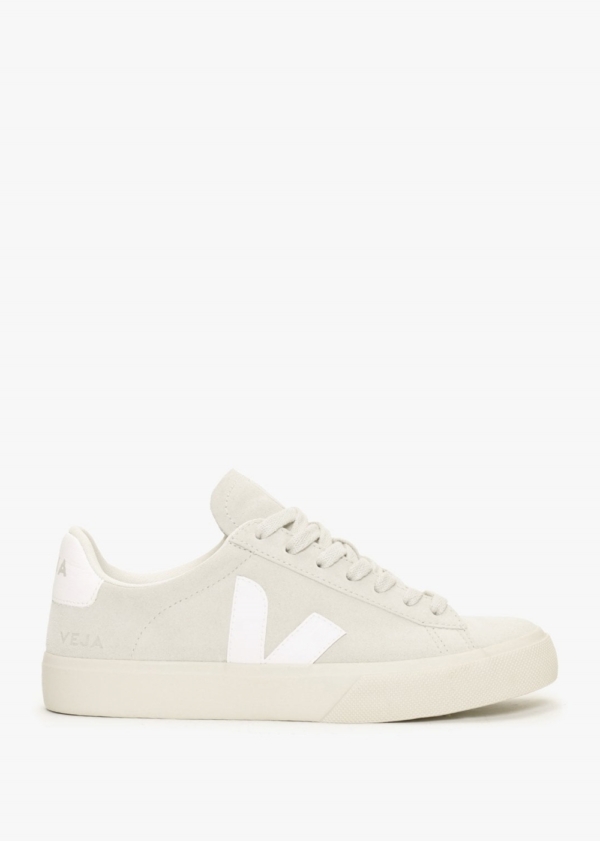 VEJA Campo Suede Natural White Trainers Colour: Beige Suede