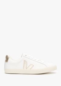 VEJA Esplar Logo Leather Extra White Platine Trainers Size: 37, Colour