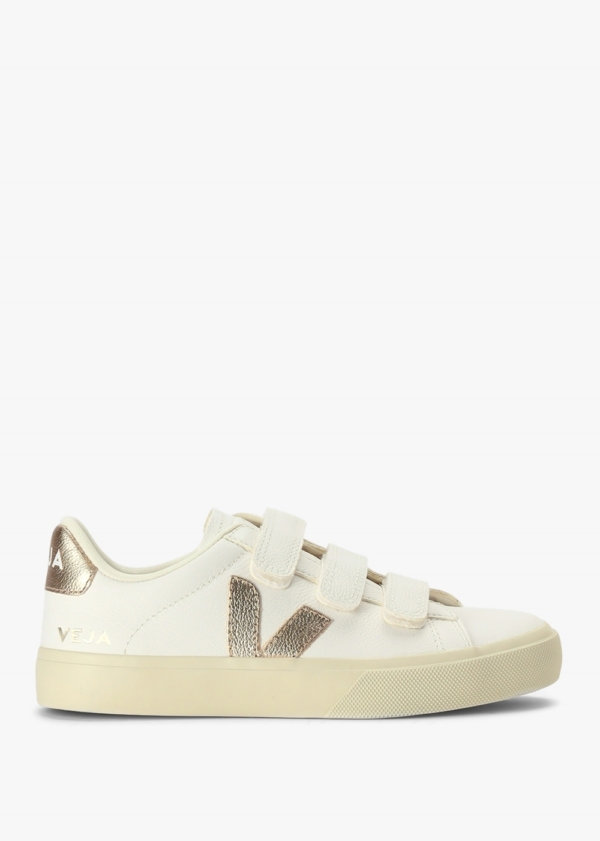 VEJA Recife Logo Chromefree Leather Extra White Plantine Trainers  Siz