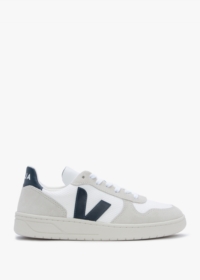 VEJA V-10 B-Mesh White Nautico Trainers Size: 41, Colour: Navy Suede