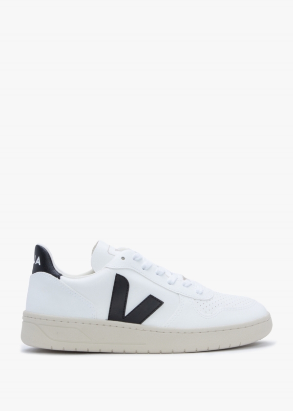 VEJA V-10 C.W.L Vegan White Black Trainers Size: 35