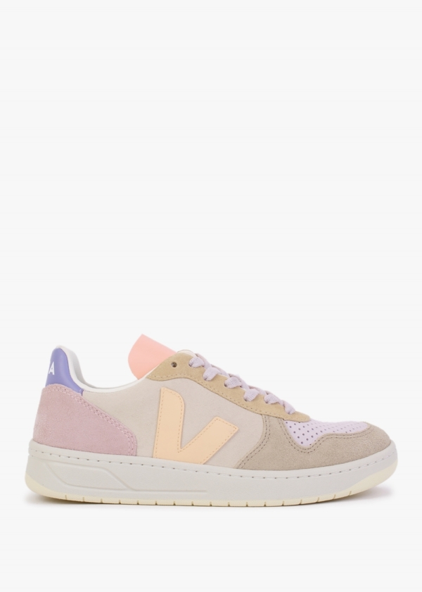 VEJA V-10 Suede Multico Peach Trainers Size: 36