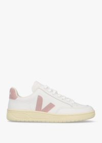 VEJA V-12 Leather Extra White Babe Trainers Size: 41, Colour: Pink Sue