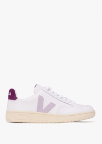 VEJA V-12 Leather Extra White Parma Magenta Trainers Size: 40, Colour: