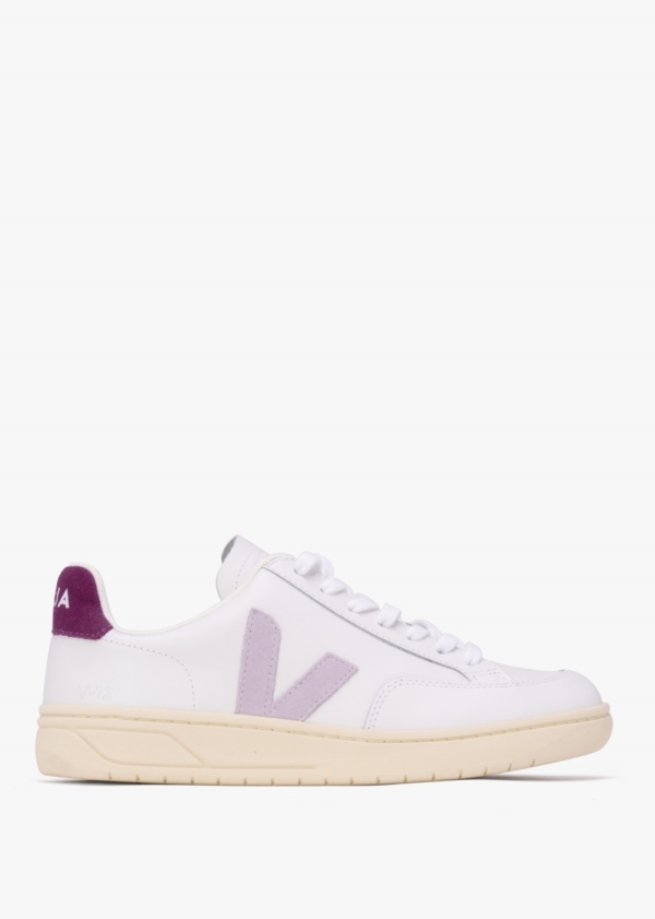 VEJA V-12 Leather Extra White Parma Magenta Trainers Size: 40