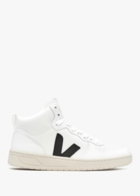 VEJA V-15 Leather Extra White Black High-Top Trainers Colour: Black Le