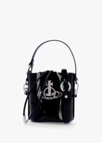 VIVIENNE WESTWOOD Small Daisy Black Patent Leather Drawstring Bucket B