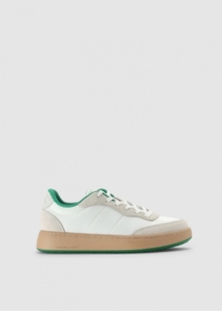 WODEN May White & Basil Nylon Trainers Size: 4, Colour: White Fabric