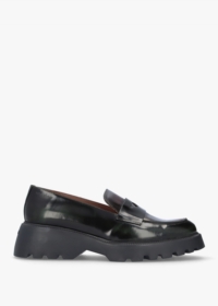 WONDERS Devina Black Patent Leather Chunky Loafers Size: 37, Colour: B