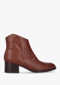 WONDERS Triton Brown Leather Block Heel Ankle Boots Size: 40, Colour: