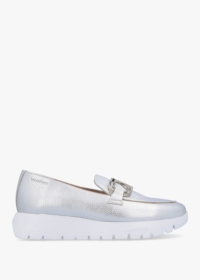 WONDERS Wowlow Plata Leather Moccasins Size: 39, Colour: Silver Leathe