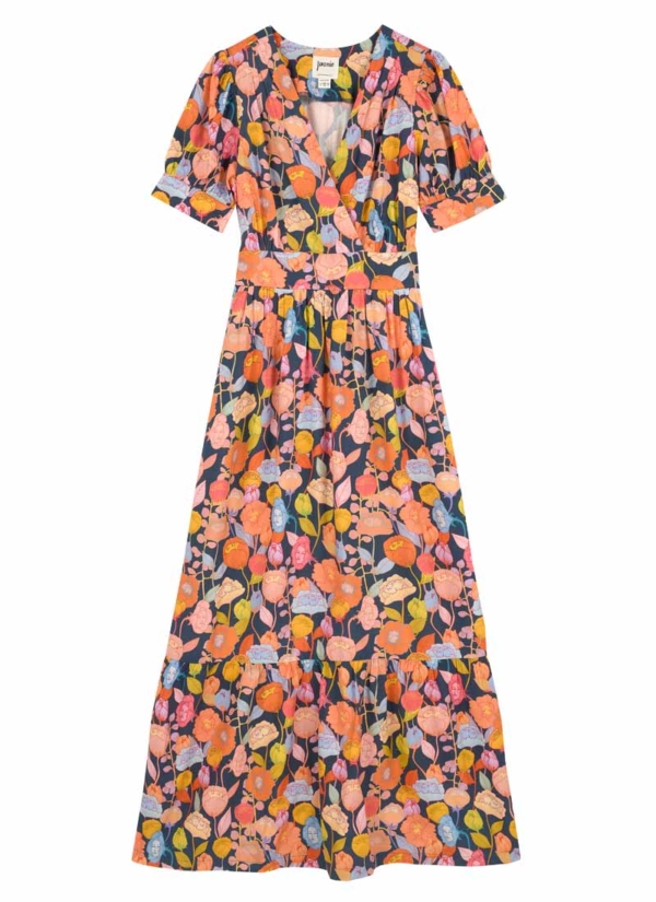 Joanie Clothing Albertine Wonderland Floral Print Midaxi Dress -  UK 22 (Orange)