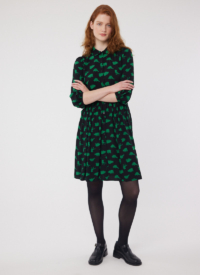 Joanie Clothing Andi Dino Print Shirt Dress –  UK 26 (Black)