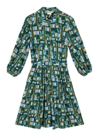 Joanie Clothing Andi Plant Print Dress –  UK 22 (Green)