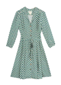 Joanie Clothing Barbara Geometric Print Button-Through Dress –  UK 26 (Blue)