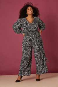 Dorothy Perkins Womens Curve Paisley V Neck Jumpsuit