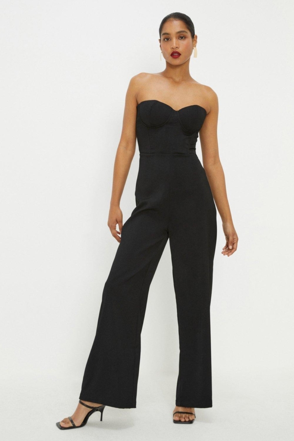 Dorothy Perkins Womens Corset Detail Strapless Jumpsuit