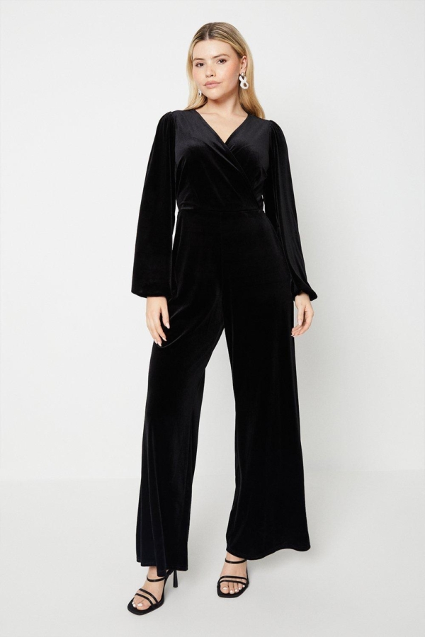 Dorothy Perkins Womens Velvet Jumpsuit