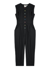 Joanie Clothing Dawn O’Porter X Joanie – Brooklyn Black Button-Down Sleeveless Jumpsuit –  UK 26 (Black)