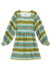Joanie Clothing Dawn O’Porter X Joanie – Crybaby Geometric Print Square Neck Mini Dress –  UK 26 (Green)
