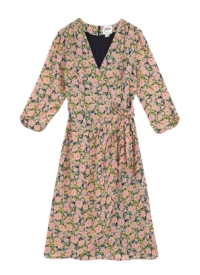 Joanie Clothing Dora Carnation Print Tea Dress –  UK 22 (Pink)