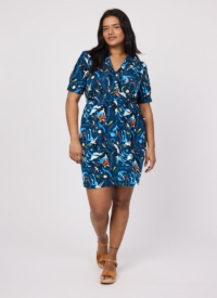 Joanie Clothing Eleanor Astrological Print Jersey Tea Dress –  UK 26 (Blue)