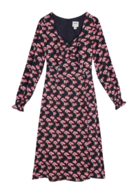 Joanie Clothing Florrie Floral Midi Tea Dress –  UK 20 (Pink)