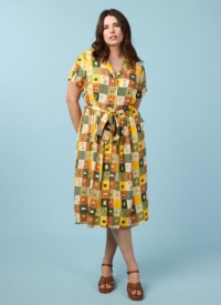 Joanie Clothing Carly Patchwork Print Dress –  UK 26 (Green)