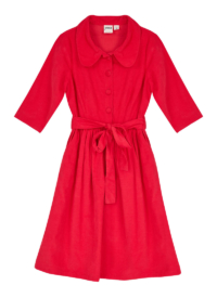 Joanie Clothing Grable Cord Button-Through Shirt Dress – Red –  UK 22 (Red)