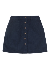 Joanie Clothing Janet Corduroy A-Line Skirt – Navy –  UK 22 (Navy)