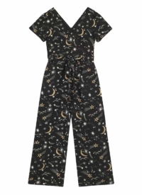 Joanie Clothing Jerry Celestial Star & Moon Print Jumpsuit –  UK 10 (Black)