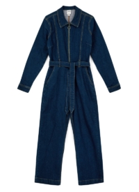 Joanie Clothing MacDougal Indigo Denim Long Sleeve Boilersuit- UK 10 (Blue)